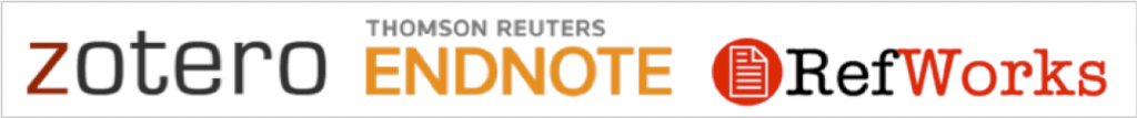 Zotero, Thompson Reuters EndNote, and RefWorks product logos