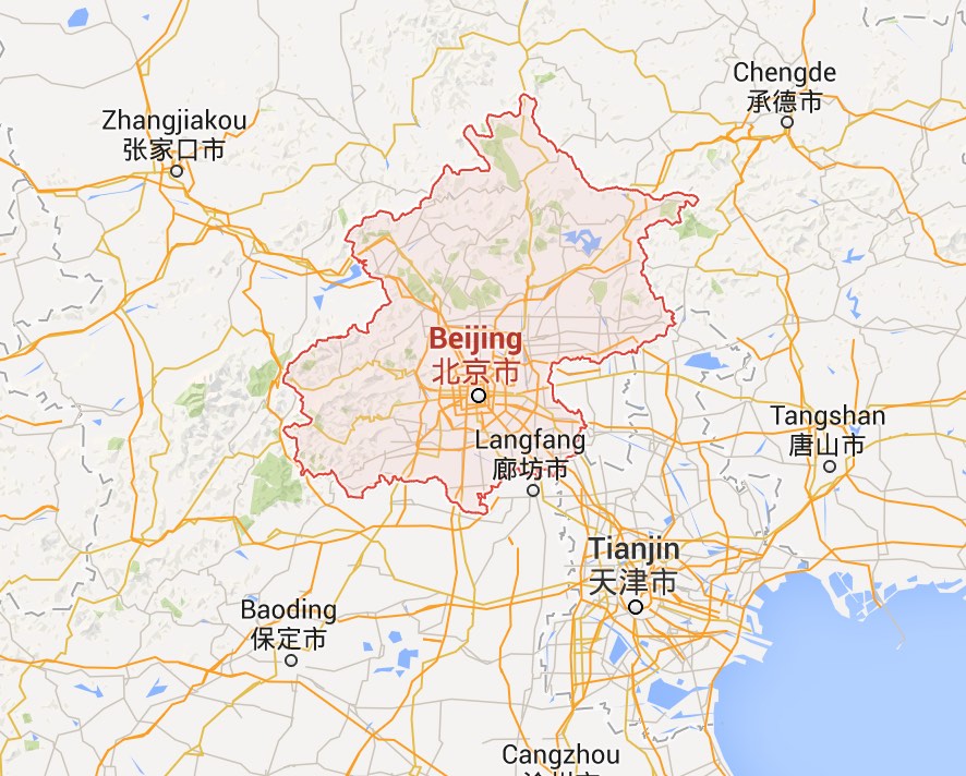 Geographic Location of Beijing in China