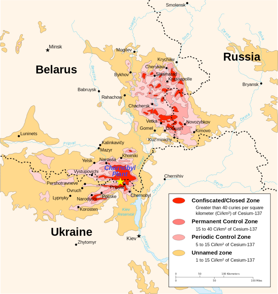 Radioactivity Levels in Areas Affected by Chernobyl