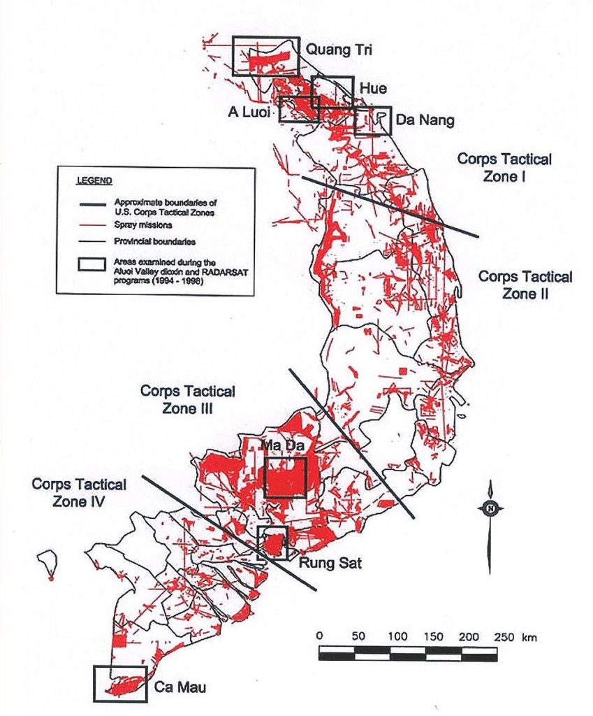 Proportion of Areas in Vietnam that were Sprayed with Herbicide