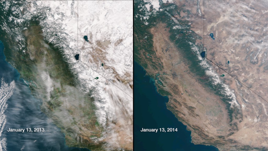 Sierra Nevada snowpack in 2013 and 2014