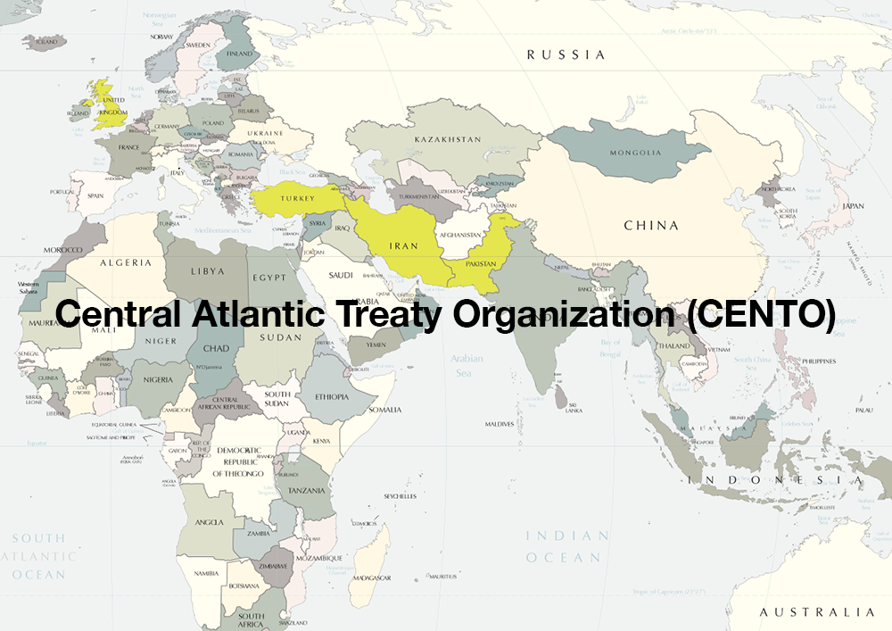 Map of Countries in the CENTO Alliance