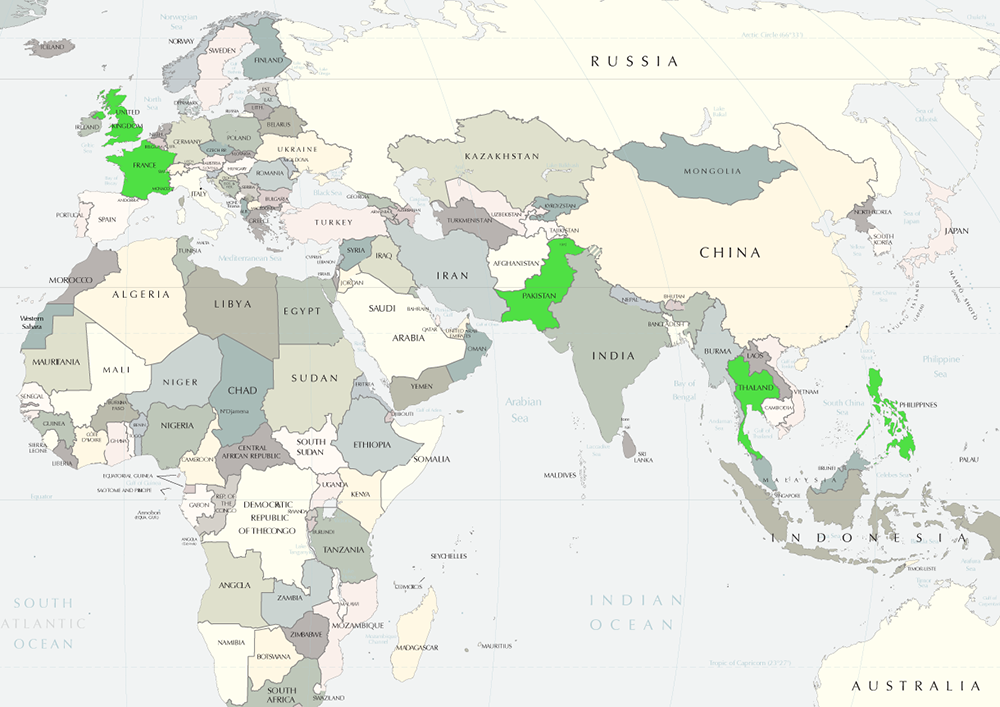 Map of the SEATO Alliance Countries