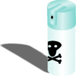aerosol can with skull and crossbones on it