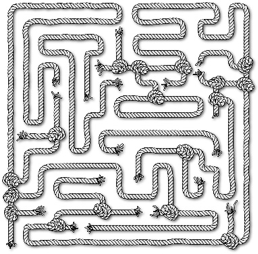 maze created from rope