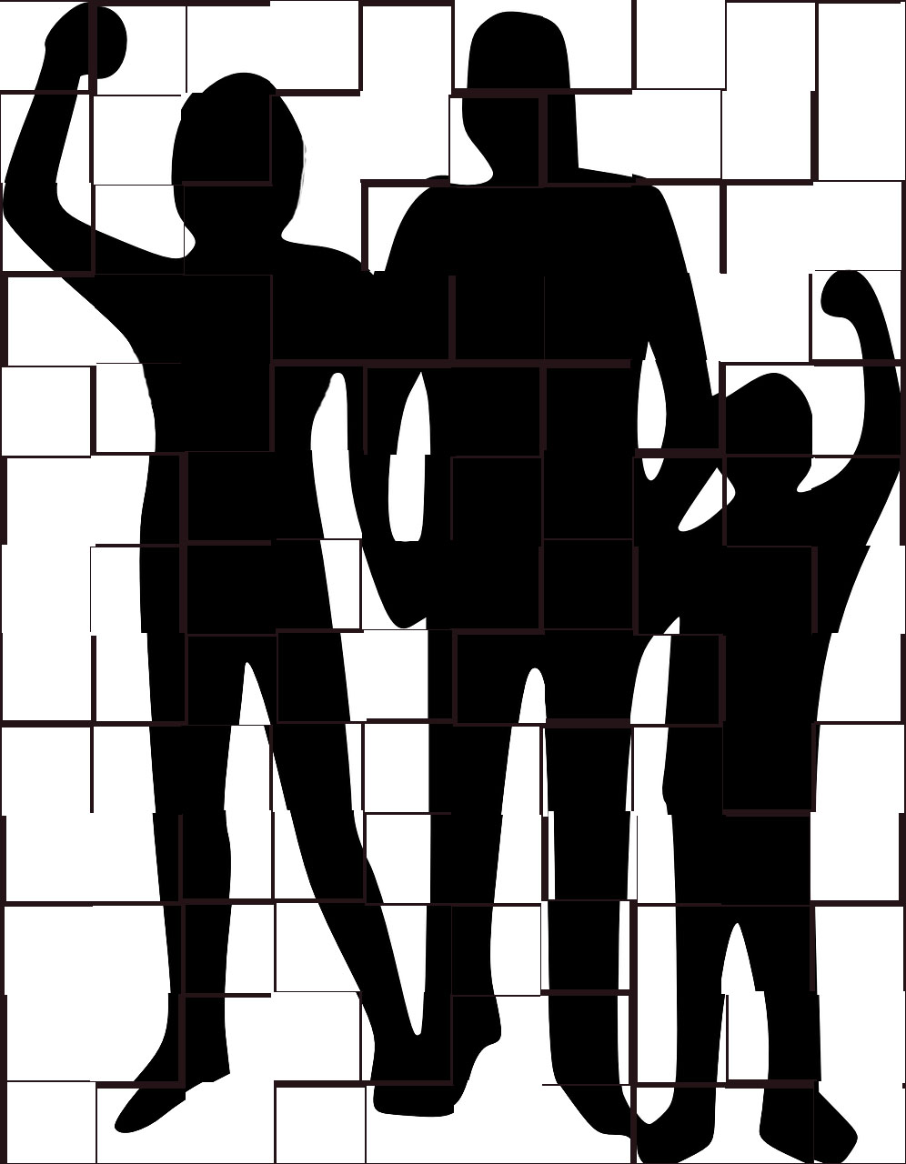 Family photograph in silhoutte