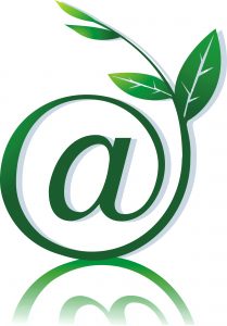 Internet symbol with growing vine