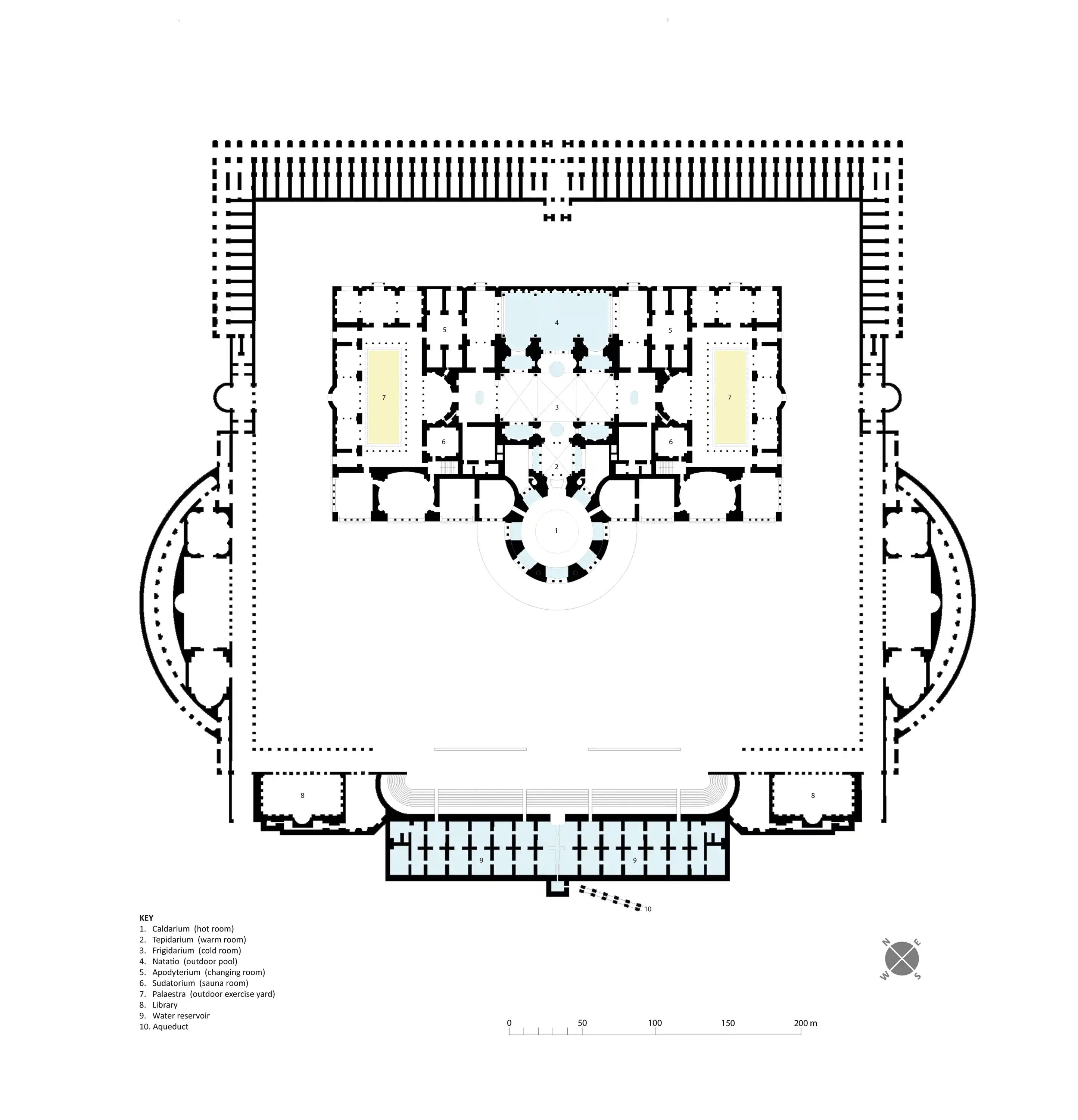 plan of baths of carracalla