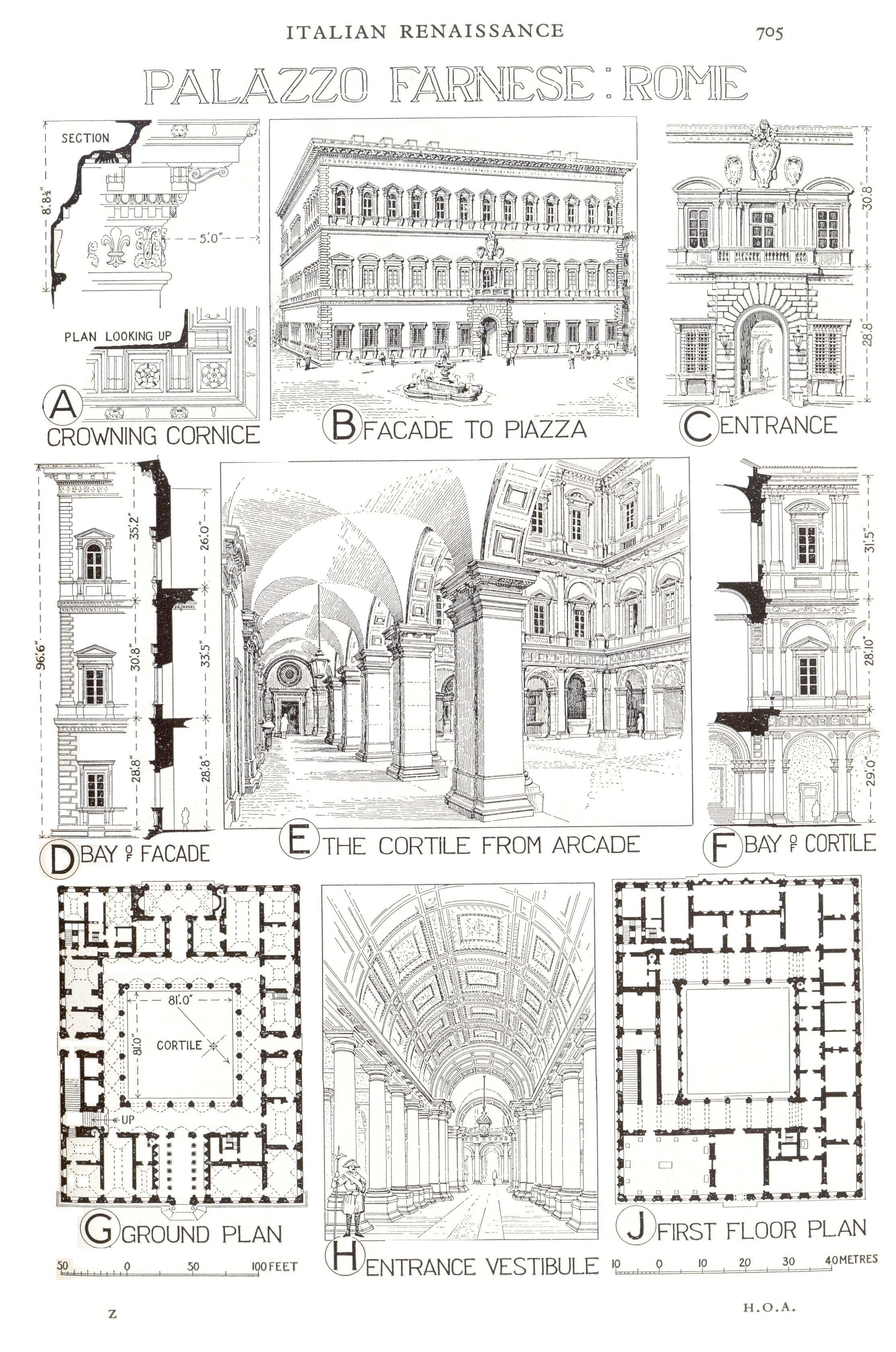 drawings of palazzo farnese