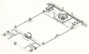 Taj Mahal Axonometric architecture
