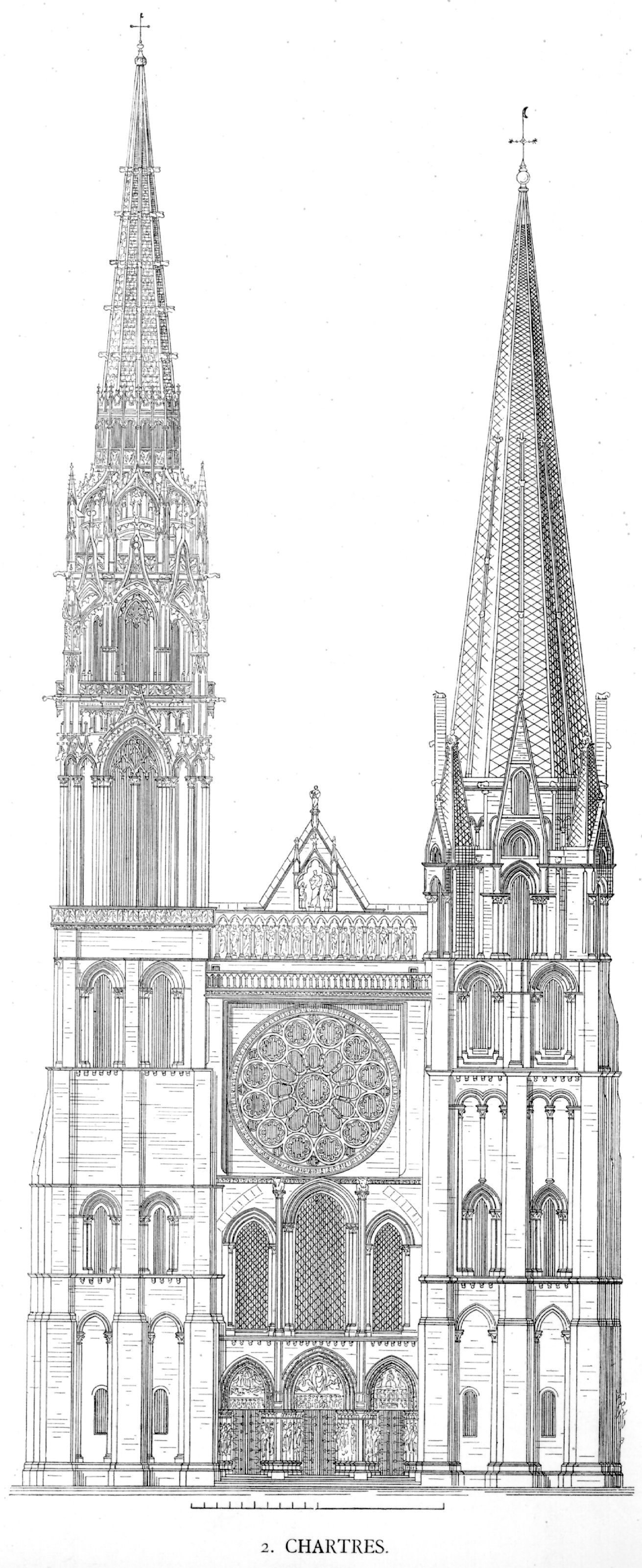 elevation of chartres cathedral