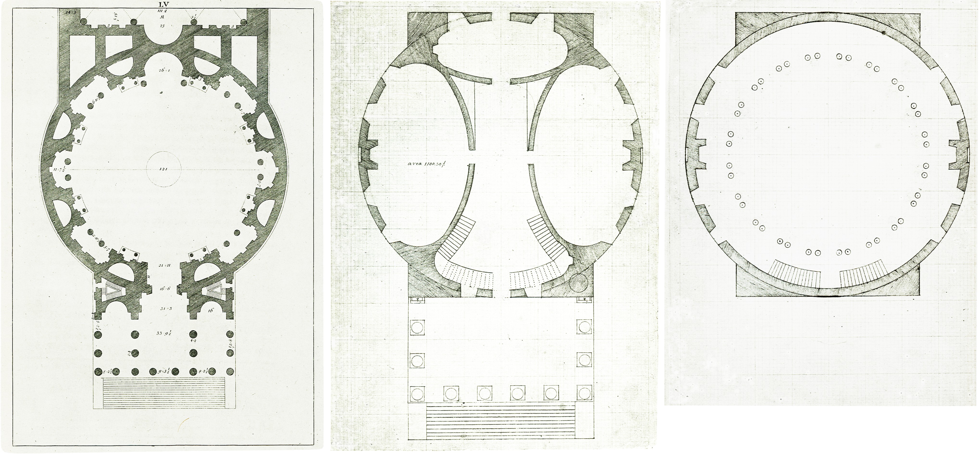 Comparison Plan of the University of Virginia Rotunda and the pantheon