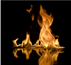 A close up of a fire