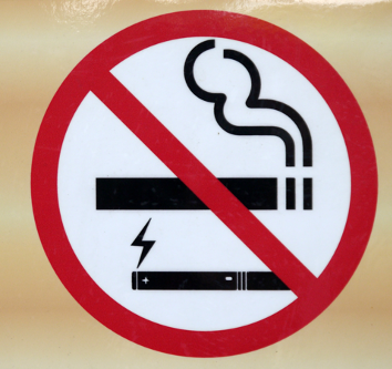 A close up of a no smoking or vaping sign