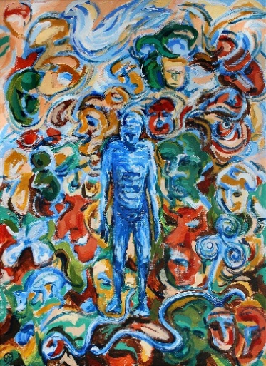abstract painting of a person
