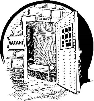 drawing of a vacant prison cell