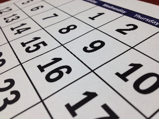 image of a calendar taken from an acute angle