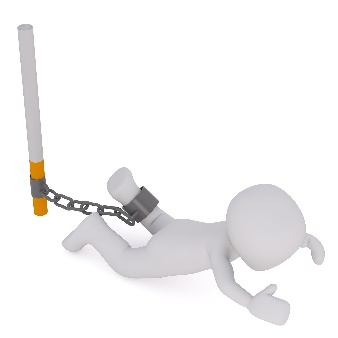 image of a silhouette chained to a cigarette