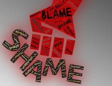 illustration with "shame and blame" words