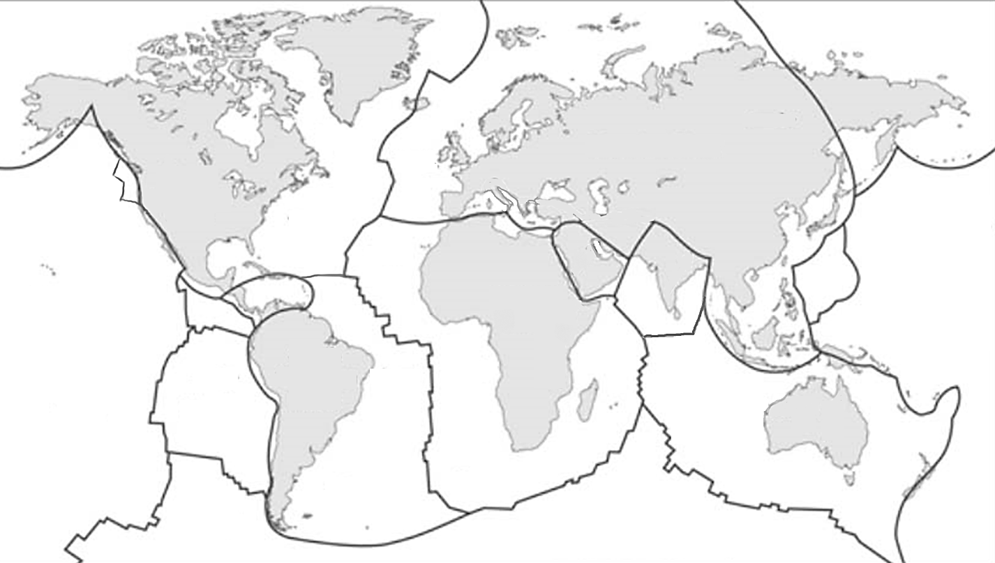 Контурная карта мира литосферные плиты