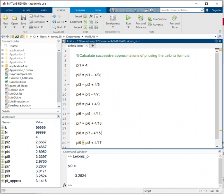 Calculating and Scripting with MATLAB – MATLAB Programming for ...