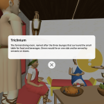 roman house with people. description of the room included