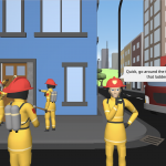 firefighters giving diredtions