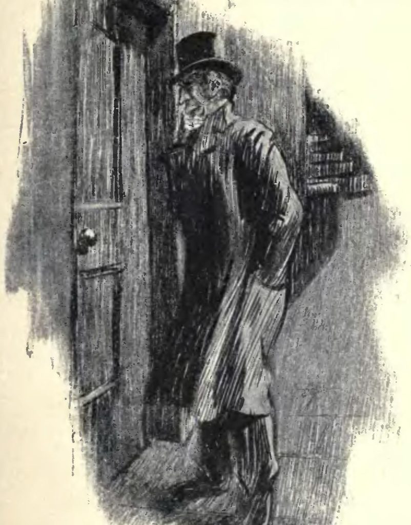 Mr. Utterson pondering outside door