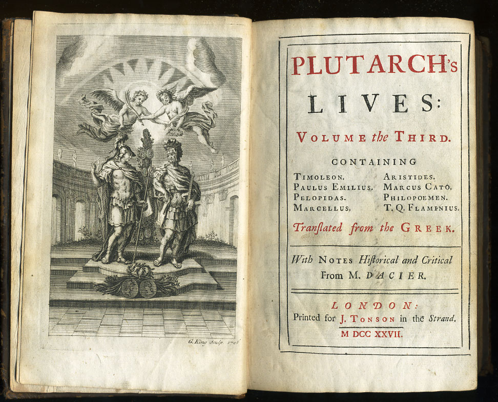 Title page of Plutarch's Lives