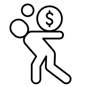 Person carrying the weight of costs