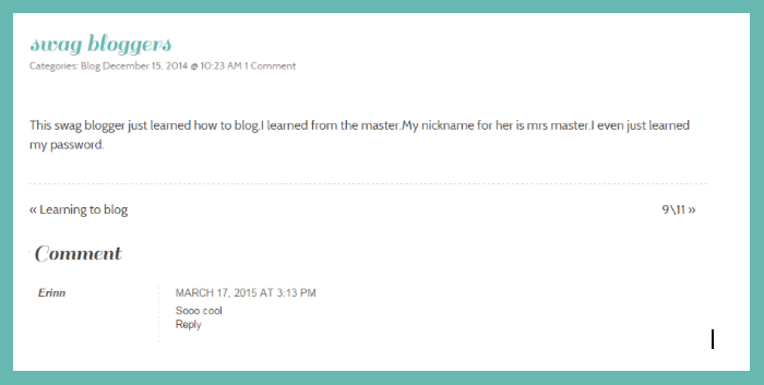 A comment on a student's blog