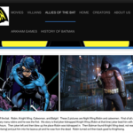 Screenshot of Batman-themed student website