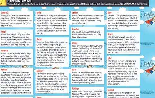 Padlet with student comments