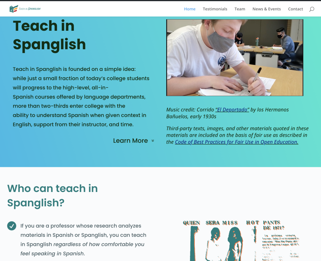 Foto Screenshot Teach in Spanglish