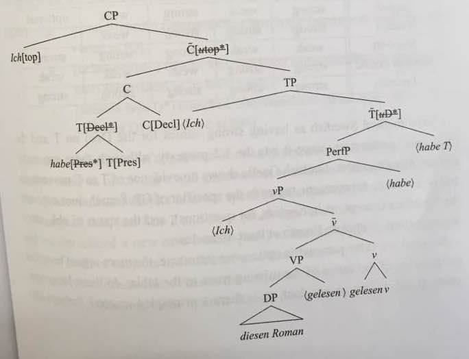 image: syntax tree for German sentence