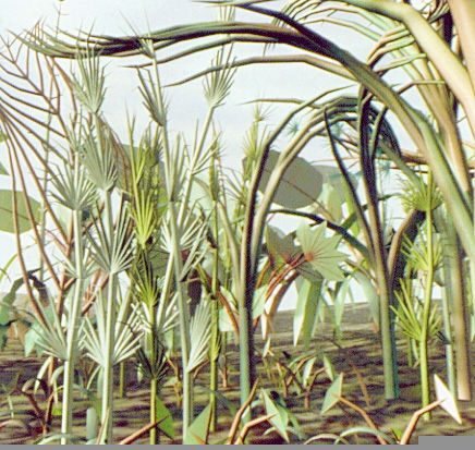 rendering of tropical plants