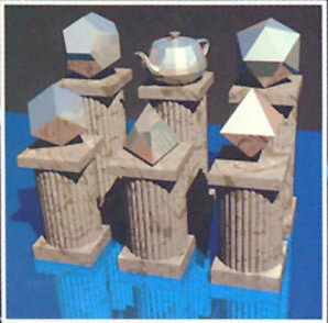 pillars with shapes rendering