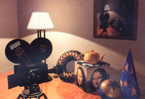 rendering of the room with light objects