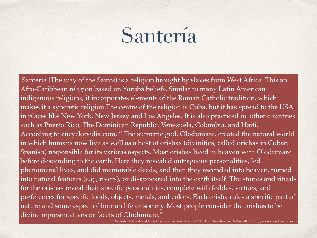 Description of santeria