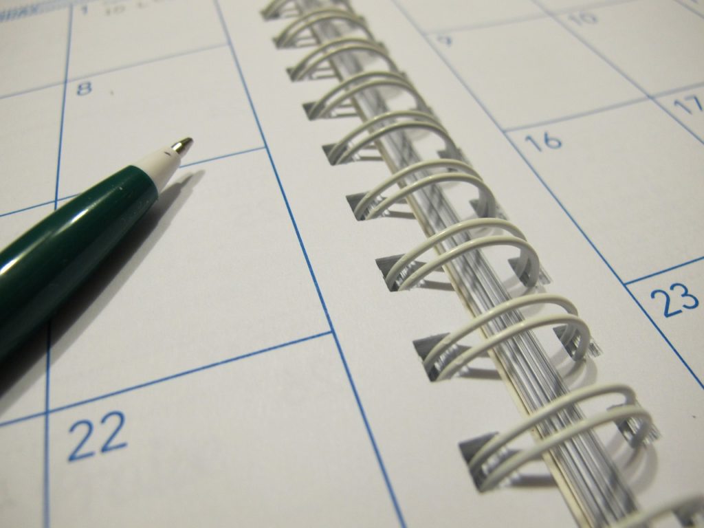Calendar with pen