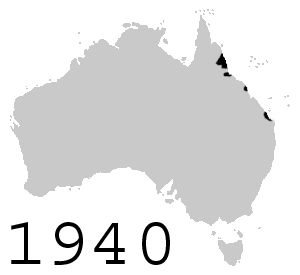 map showing the range of the Cane toad