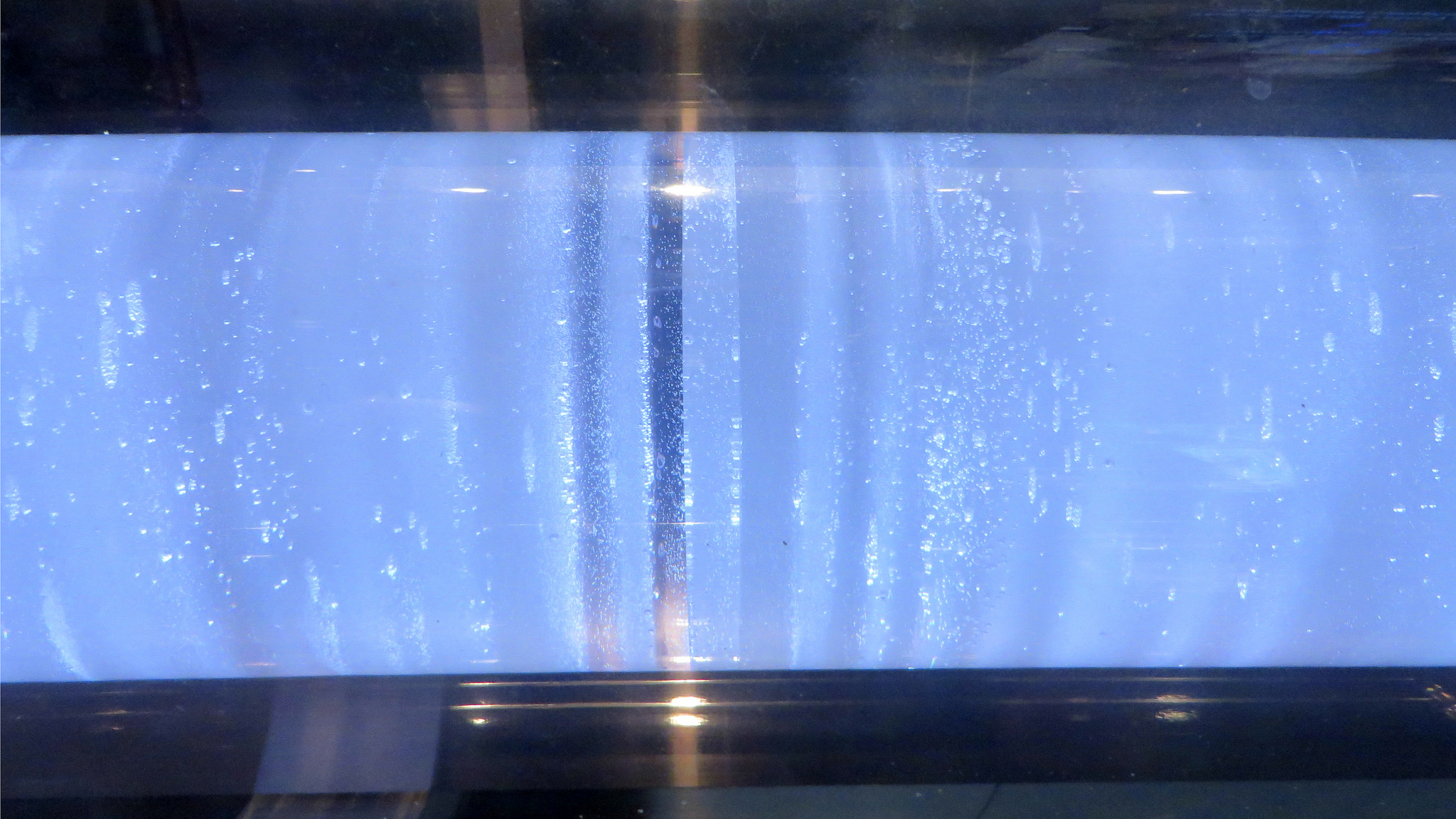 ice core sample in see through tube